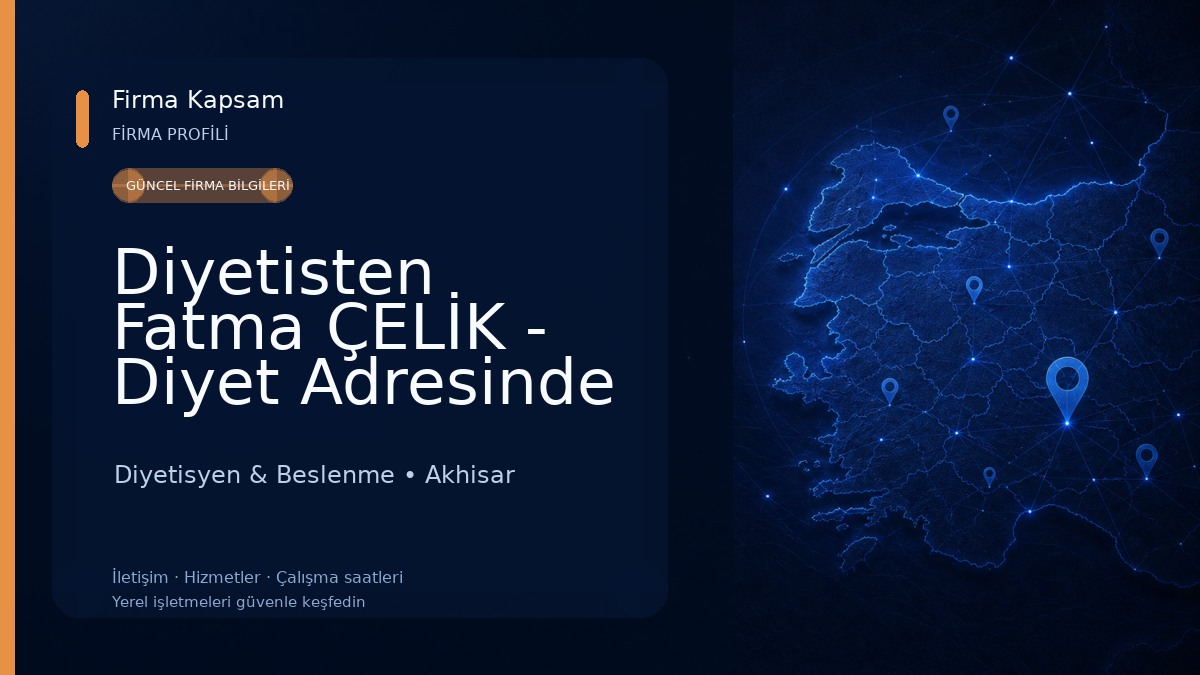 Diyetisten Fatma ÇELİK - Diyet Adresinde Diyetisyen & Beslenme