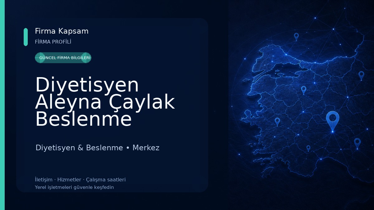 Diyetisyen Aleyna Çaylak Beslenme Danışmanlığı ve Yaşam Koçluğu Merkezi Diyetisyen & Beslenme