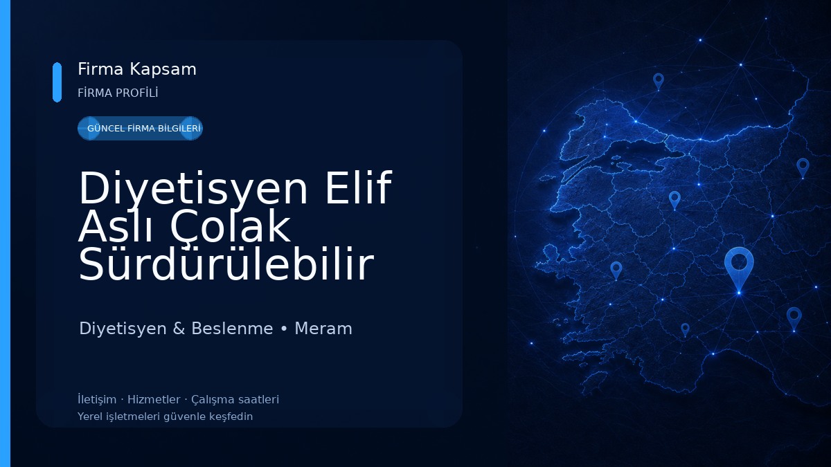 Diyetisyen Elif Aslı Çolak Sürdürülebilir Beslenme Ve Sağlıklı Yaşam Merkezi Diyetisyen & Beslenme