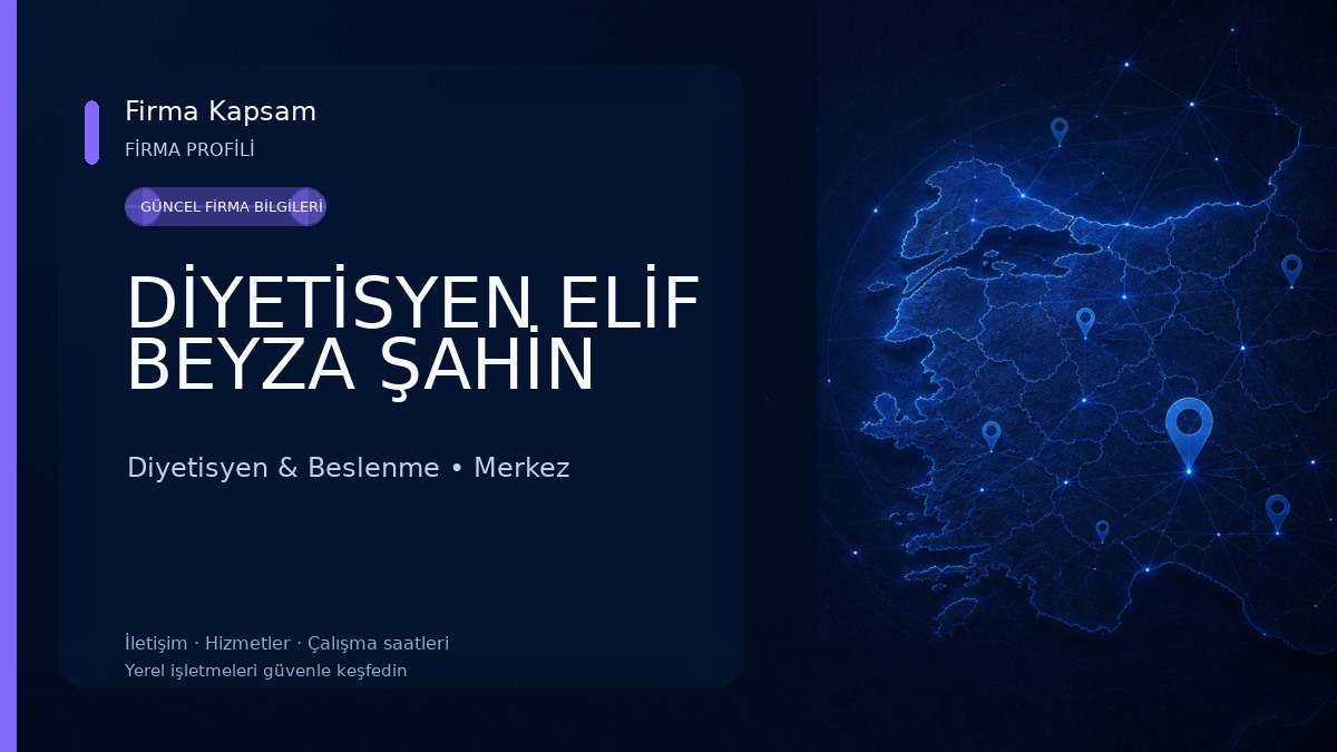 DİYETİSYEN ELİF BEYZA ŞAHİN Diyetisyen & Beslenme