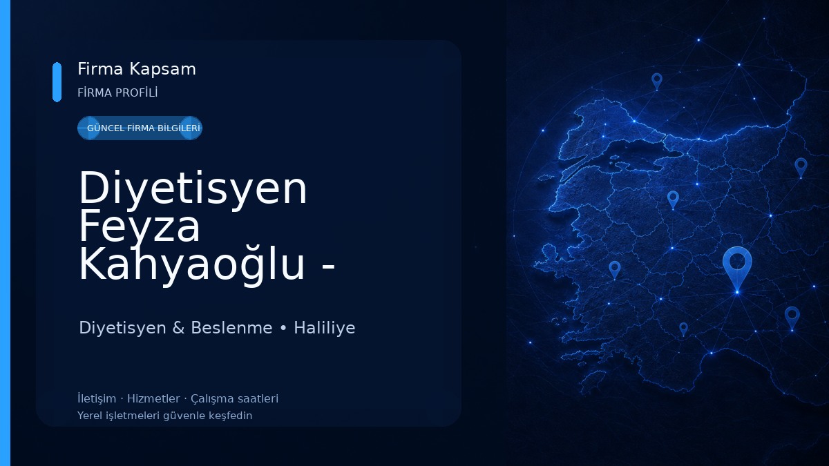 Diyetisyen Feyza Kahyaoğlu - Şanlıurfa Beslenme ve Danışmanlık Merkezi Diyetisyen & Beslenme