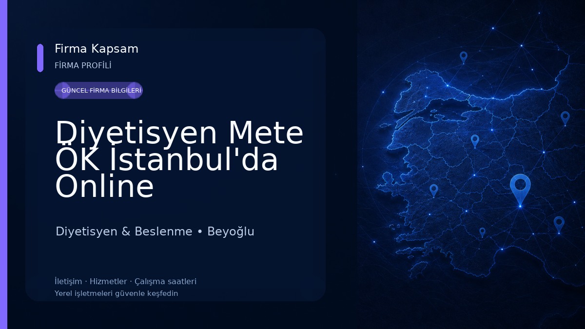 Diyetisyen Mete ÖK İstanbul'da Online Beslenme Uzmanı Diyetisyen & Beslenme
