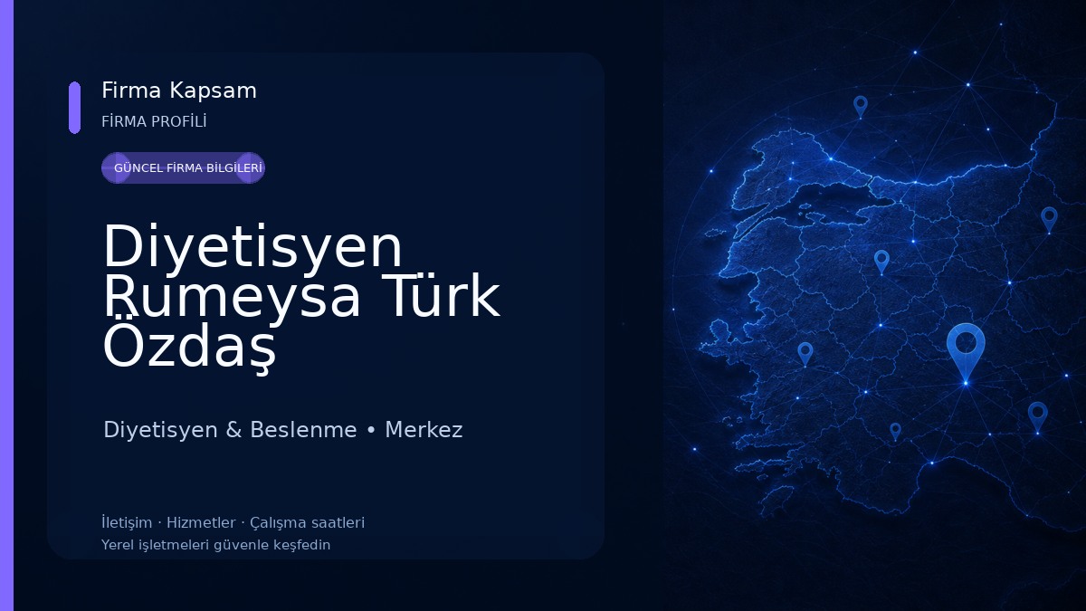 Diyetisyen Rumeysa Türk Özdaş Diyetisyen & Beslenme