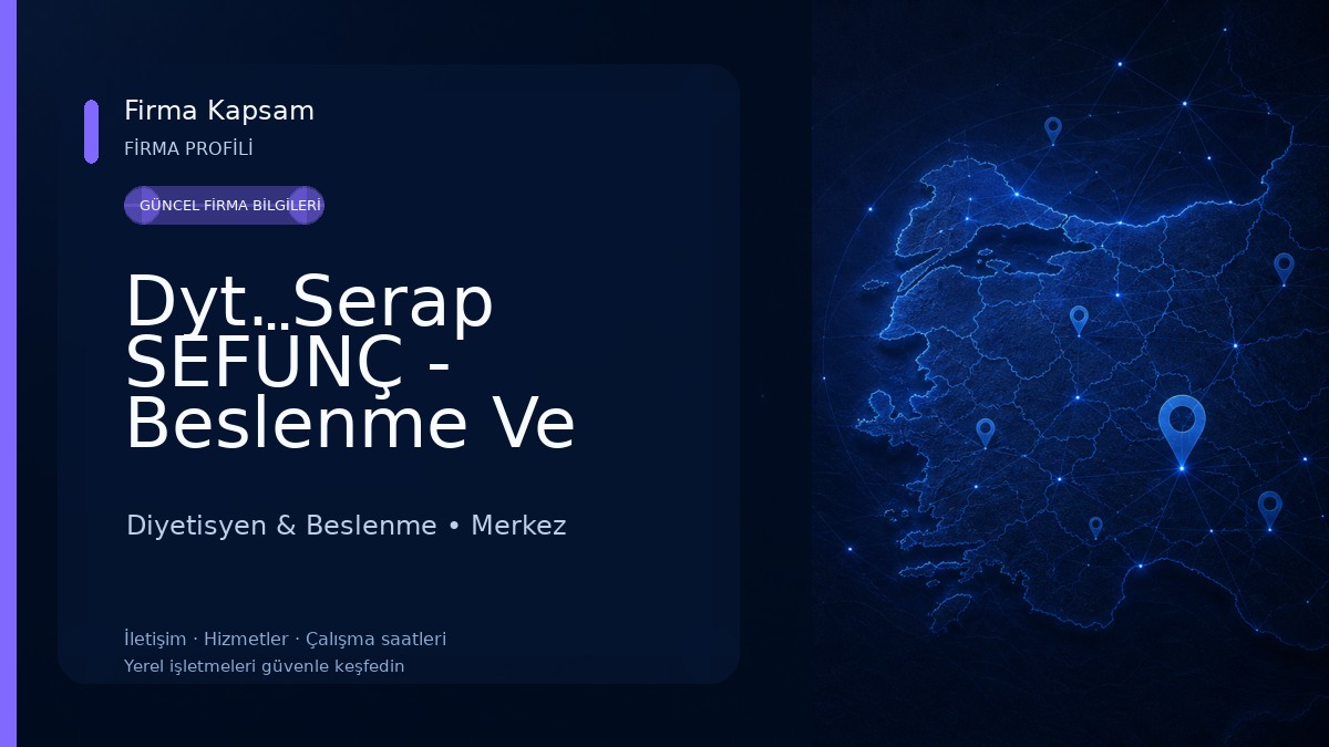 Dyt. Serap SEFÜNÇ - Beslenme Ve Diyet Danışmanlığı Merkezi Diyetisyen & Beslenme