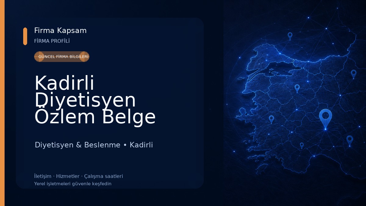 Kadirli Diyetisyen Özlem Belge Diyetisyen & Beslenme